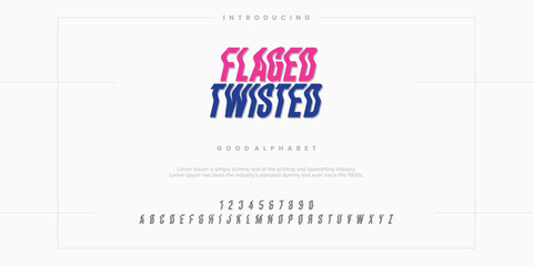 Wall Mural - Modern abstract digital alphabet font. Minimal technology typography, Creative urban sport fashion futuristic font and with numbers. vector illustration