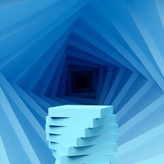 Poster - Abstract 3d background product display podium scene with geomatric platform. Blue background with 3d podium empty space for product, text and promotion. 3d illustation render.  