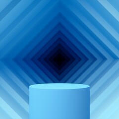 Poster - Abstract 3d background product display podium scene with geomatric platform. Blue background with 3d podium empty space for product, text and promotion. 3d illustation render.  