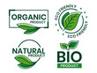 © IQ art_Design - Set of eco friendly icons. Ecologic food stamps. Organic natural food labels.