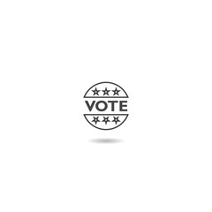 Sticker - Vote icon with shadow isolated on white