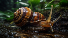 Giant African Land Snail - Achatina Fulica Large Land Snail In Achatinidae