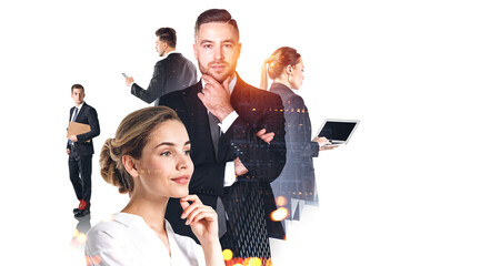 Business people using technology for online network and communication