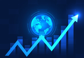 Poster - Rising Stock Chart Technology Interpreting technology in the world is advancing and growing all the time. Tech-related businesses are growing rapidly. It also helps to push people's well-being better
