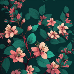 Wall Mural - seamless floral background