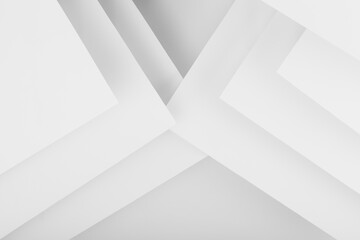 Poster - abstract white background with soft light gradient pattern of stripes, corners of paper in minimal u