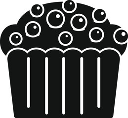 Canvas Print - Cake muffin icon simple vector. Food bread. Sweet fresh