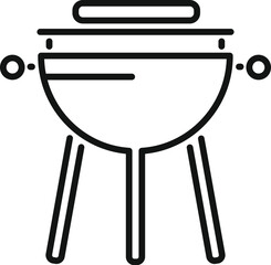 Canvas Print - Bbq icon outline vector. Meat grill. Steak food