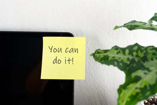 Adhesive note with text you can do it