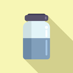 Sticker - Injection bottle icon flat vector. Immune system. Health protect