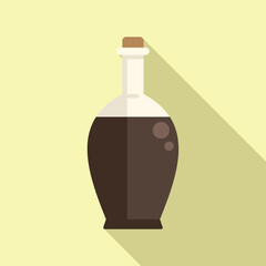 Canvas Print - Healthy soy sauce icon flat vector. Japanese food. Cook food