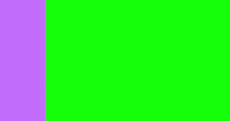 Wall Mural - simple transition animation. modern purple shapes transition in horizontal direction on green screen