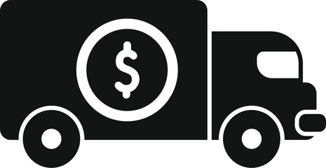 Sticker - Bank reserve truck icon simple vector. Money finance. Business capital