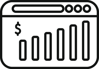 Poster - Online web bank icon outline vector. Money finance. Coin financial