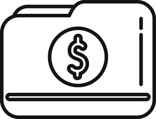 Sticker - Money folder icon outline vector. Bank finance. Coin capital