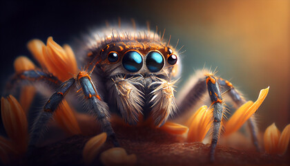 Wall Mural - Arachnid leg hairy, poisonous, small, spooky, and scary generated by AI