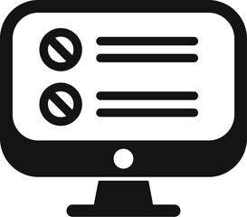 Poster - computer blacklist icon simple vector. business user. cyber device