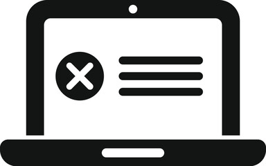 Poster - laptop user ban icon simple vector. digital expel. cyber device