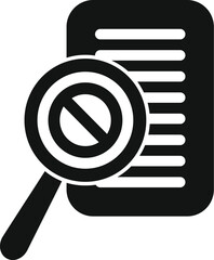Poster - search ban list icon simple vector. user data. trash cyber