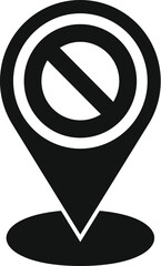 Poster - location blacklist icon simple vector. internet user. cyber device