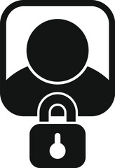 Poster - blocked account icon simple vector. user email. data people