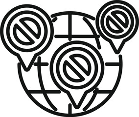 Poster - global blacklist icon outline vector. user data. digital internet