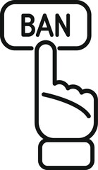 Poster - Ban click icon outline vector. Email user. Cyber trash
