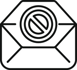 Sticker - Mail blacklist icon outline vector. User website. Data cyber