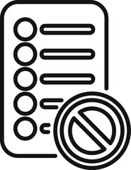 Poster - List of blacklist icon outline vector. Data user. Digital mail