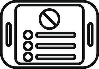Poster - Tablet data icon outline vector. User blacklist. Cyber art