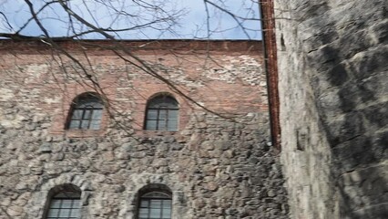 Poster - stone walls of a medieval castle outside