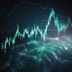 Poster - stock market data and stock exchange concept, stock market financial analysis graph. generative ai
