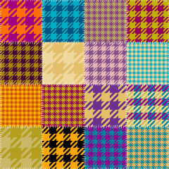 Wall Mural - Textille patchwork pattern. Seamless Vector image. Gingham plaid pattern.