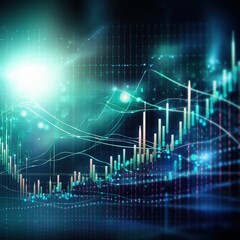 Poster - Economic growth, financial data idea, and investment market profit, finance business chart and sales data analysis, stock market, strategy, and planning. generative ai
