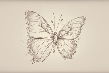 Sticker - colorful butterfly on a blank white background. Generative AI