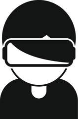 Canvas Print - Kid vr headset icon simple vector. Virtual reality glasses. Digital video