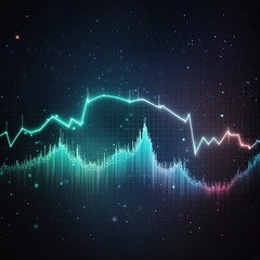 Poster - market graph on blue background. generative ai