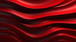 Luxury red background with drapery, pleated fabric. Metallic rose abstract flower fashion wallpaper with wavy layers. Wavy Red Metallic 3D Background Generative AI