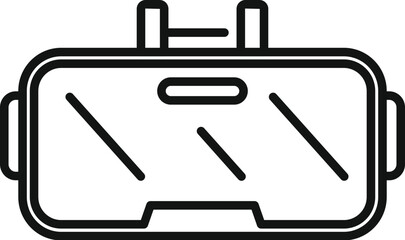Poster - device helmet icon outline vector. vr reality. digital futuristic
