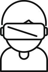 Poster - video headset icon outline vector. virtual glasses. digital head