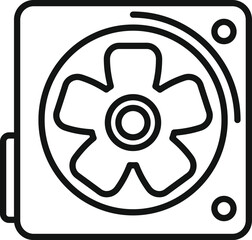 Poster - Fan refrigerator repair icon outline vector. Home work. Cooler fixing