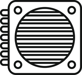 Poster - Refrigerator fan repair icon outline vector. Service equipment. Home work