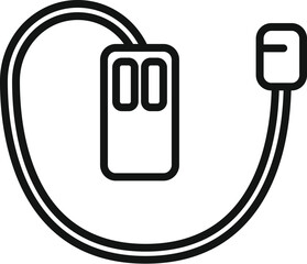Poster - Refrigerator repair plug icon outline vector. Service equipment. Home work