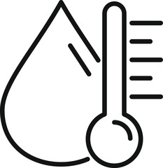 Poster - Repair temperature icon outline vector. Refrigerator service. Cold home