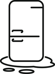 Poster - Broken fridge icon outline vector. Repair service. Cooler tech