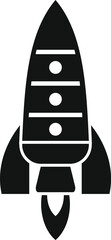 Poster - Spaceship fire icon simple vector. Space rocket. Smoke idea