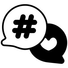 Poster - hashtag solid line icon