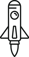 Poster - spacecraft launch icon outline vector. space rocket. fire start