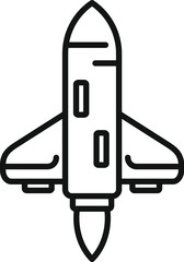 Poster - rocket launch icon outline vector. start ship. future sky