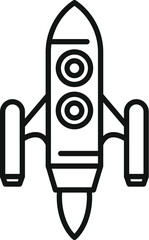 Poster - rocket space icon outline vector. spaceship launch. smoke idea